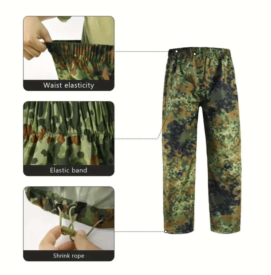 2-Piece Camouflage Raincoat Set