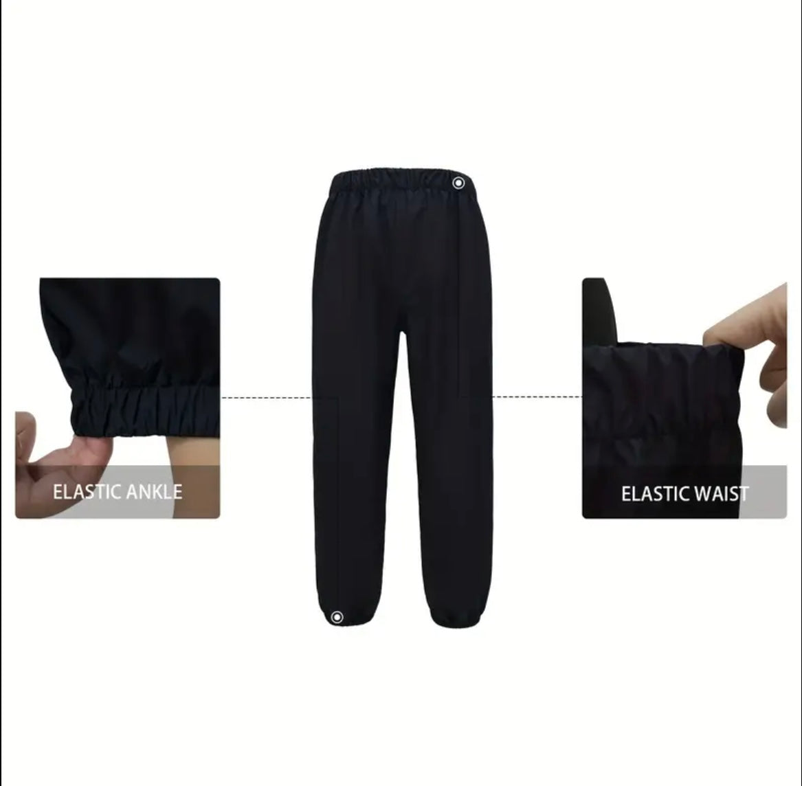 2-Piece Black Outdoor Raincoat Set